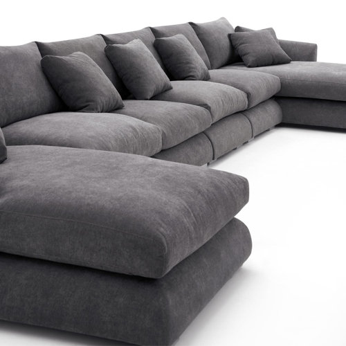 Valyou Furniture Contemporary Feathers U Shape Sectional Sofa with